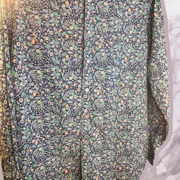 Tori Richard Men’s Long Sleeve Cotton Button-Down Shirt in Navy Blue “Lawn” Sz M - Picture 5 of 13